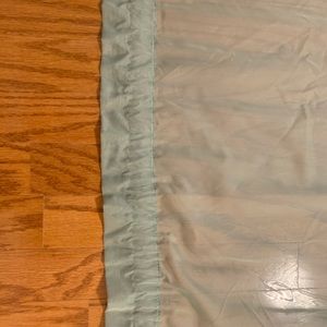 Set of 11 long sheer green curtain panels 94” long